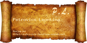 Petrovics Leontina névjegykártya